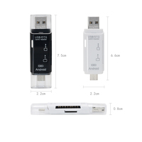 3 en 1 tipo-C-lector de tarjeta de tipo C USB 2,0 A Micro USB Combo 2 ranura TF lector de tarjetas SD para Smartphone para PC
