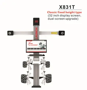 LAUNCH X831T 3D4ポストカーアライメントリフトプラットフォームクラシック固定高さタイプ32インチディスプレイスクリーンデュアルスクリーンアップグレード