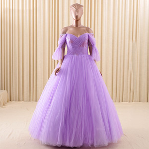 RSM66171real hombro playa vestidos de novia para la novia embarazada vestido de novia de tul - Product Image 2