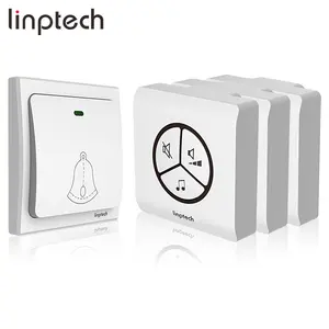 Linptech G1 새-sound 문 벨 참신 호텔 키네틱 현관의 벨 (UK Plug 와 1 transmitter 및 3 이 수신기