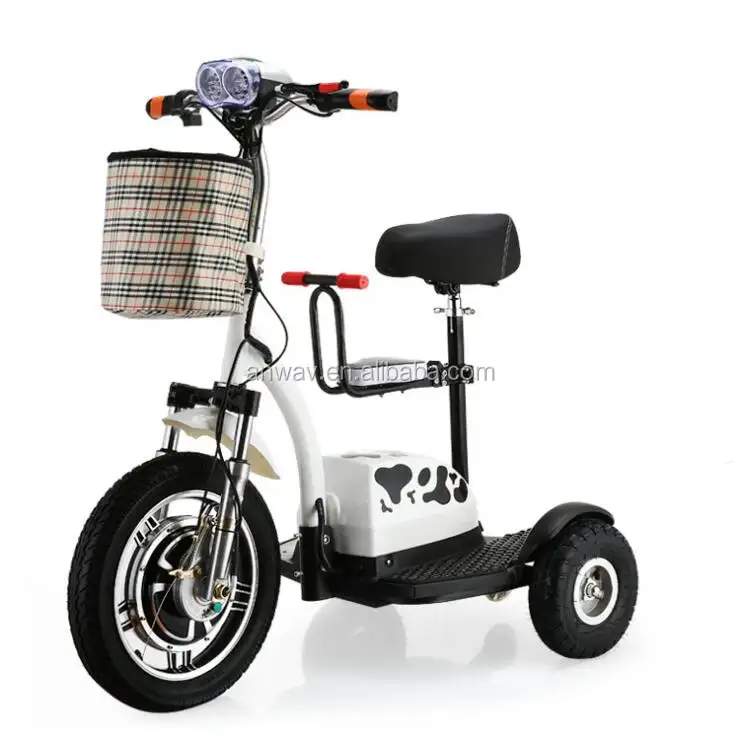 Triciclo solar para niños, scooter Eléctrico de 2 asientos, 250w