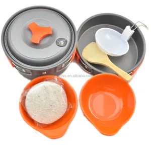 outdoor backpack orange camping cookware mess 8 piece kit for Camping&Hiking equipment