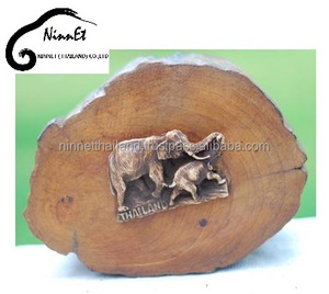 Modelo de Elefante Tallado a Mano en Madera de Teca, Arte Folclórico de Tailandia, Obra de Arte Coleccionable - Product Image 1