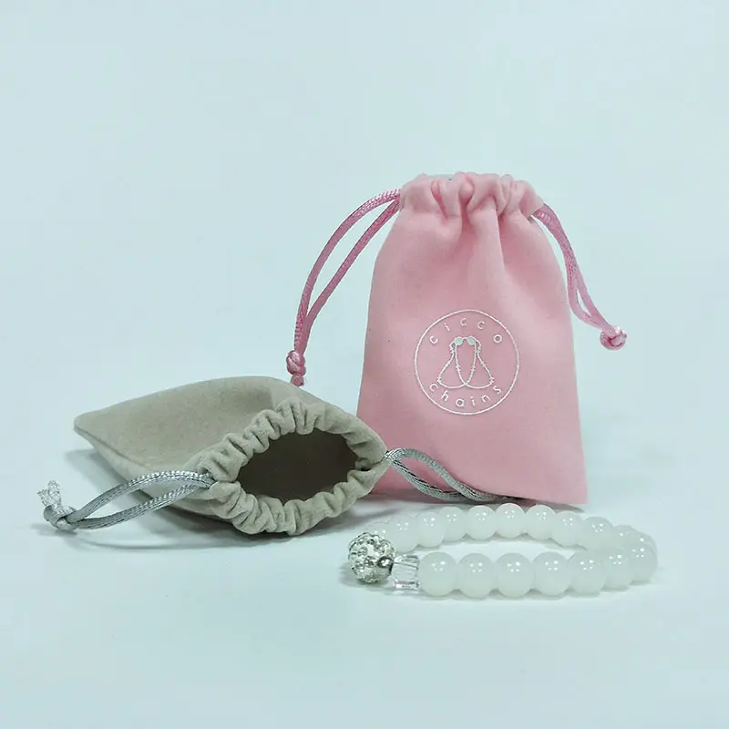 Tùy Chỉnh Nhỏ Túi Đồ Trang Sức Dây Kéo Nhung Pouch Với Thương Hiệu Cho Pha Lê Bao Bì