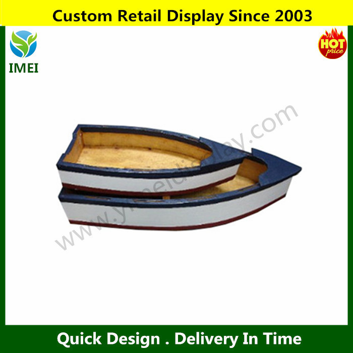 Peint Bois Rangée Bateau Table Maîtresse Présentoir