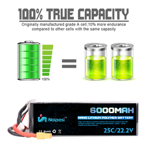 แบตเตอรี่ลิเธียม 22.2V 6000mAh 6 เซลล์ 25C 22.2v Lipo 6s สำหรับโดรนมัลติโรเตอร์ - Product Image 2