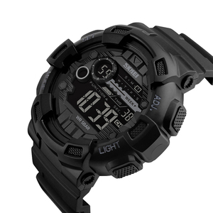 Montres <span class=keywords><strong>SKMEI</strong></span> <span class=keywords><strong>1243</strong></span> classiques numériques étanches à lumière froide de sport noires - Product Image 3