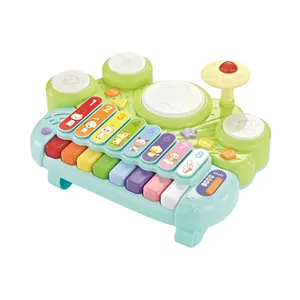 Jouets musicaux de Table pour enfants, ensemble de tambour, jouets d'apprentissage électronique, pour bébé, multifonctionnel, clavier, Piano, Xylophone