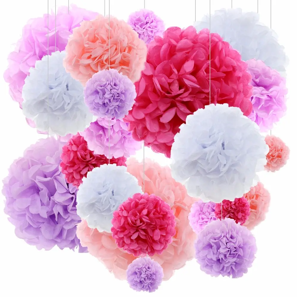 Various Colors Party Pompons Flowers Cheap Pom Poms In Bulk