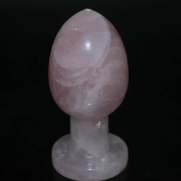 ヨニの卵が付いている自然なミニローズクリスタルディルド、女性のための人工ペニスマスターベーター