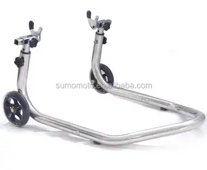 Edelstahl 38mm Rohr Größe 145mm TPU Räder Hinten Universal Einstellbare Motorrad Ständer Paddock Stand