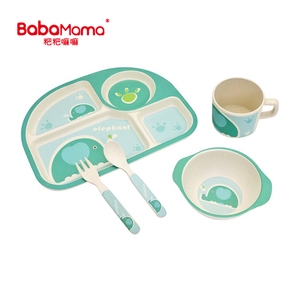 Non Toxique Réutilisable Château 5 Pièce Enfant Dîner Ensemble de bambou Bébé Alimentation Bol Cuillère Fourchette Tasse pour Les Garçons et Les Filles - Product Image 3