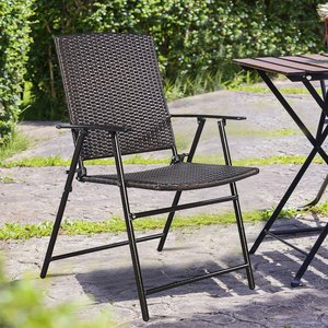 <strong>Folding</strong> <strong>Patio</strong> Foldable Camping Outdoor Lawn Portable Wicker Armrest Footrest Rattan Wedding <strong>Chair</strong> - Product Image 2