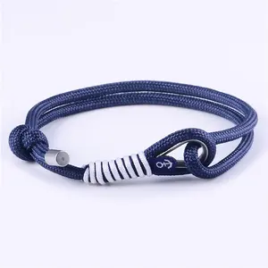 GuangZhou Exquisite Schmuck Edelstahl Anker Nylon Knoten Seil Armband-Pop Geburtstags geschenk