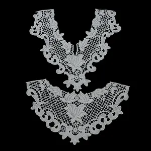 Lace Embroidered Neckline double cotton lace Neck Collar Trim for Clothes Sewing Applique