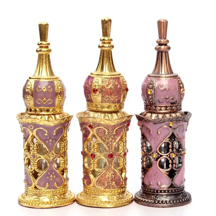 Wholesale Golden Arabic Perfume Essential Oil Bottle Manufacturers