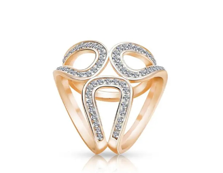 Groothandel Modieuze Koreaanse Goud En Zilver Volledige Diamant Vrouwelijke Sieraden Accessoires Legering Sjaal Ring
