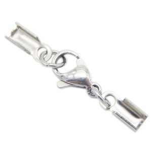 2 pièces de <span class=keywords><strong>pince</strong></span> <span class=keywords><strong>à</strong></span> dents en acier inoxydable, fermoir <span class=keywords><strong>à</strong></span> homard, jeux de chaînes pour Bracelet en cuir de 3mm de diamètre, boucle pour <span class=keywords><strong>collier</strong></span>, accessoires de bricolage - Product Image 5