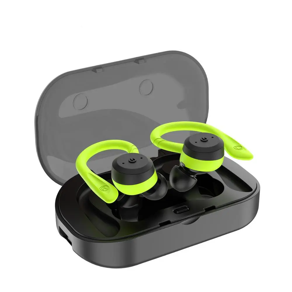 Dropshipping TWS BT 5.0 Dual Headset True Wireless IPX7 Waterproof with Ear-Hook in-Ear Noise Canceling Headphones