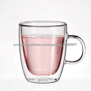 hecho a mano transparente de vidrio de borosilicato de pared doble taza popular en estados unidos y del reino unido - Product Image 1