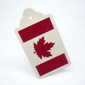 定制加拿大枫叶压花服装纸板模切零售服装标签标签