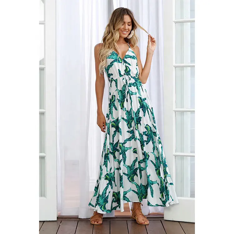Customized pretty most popular fashion rayon summer womens soft silk dress
