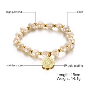 ขายส่งแฟชั่นเครื่องประดับพระเยซูแม่ Holly Saint Virgin <span class=keywords><strong>Maria</strong></span> Gold Charms สร้อยข้อมือผู้หญิง - Product Image 3