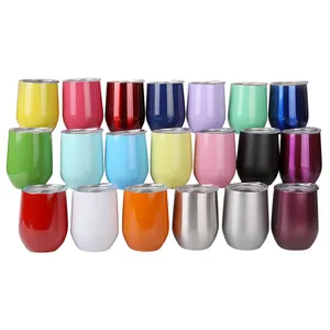 Grosir Kualitas Tinggi 12 Oz Swig Wine Tumbler dengan Tutup, Emas Terisolasi Stainless Steel Stemless Swig 12 Oz Wine Tumbler