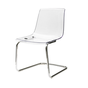 Silla de tocador acrílica <span class=keywords><strong>tobias</strong></span> transparente, chapada en cromo, personalizada, para hogar, restaurante, oficina, silla lucite - Product Image 3