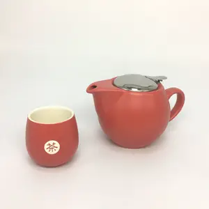 Porcelain Tea Pot With Stainless Steel Lid And Strainer