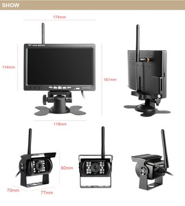 7 "Monitor Lcd macchina fotografica <span class=keywords><strong>senza</strong></span> <span class=keywords><strong>fili</strong></span> del camion con il sistema di retrovistino - Product Image 3