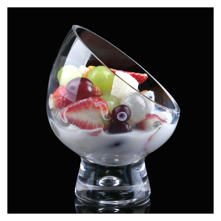 Slant Ice Cream Bowls High Quality Glass with Food Grade Certification Color Box Customized for Dessert Salad Fruit Ect. 5000PCS