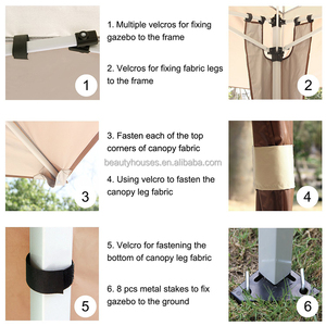 Gazebo del jardín con <span class=keywords><strong>los</strong></span> lados tienda al aire libre impermeable del partido del toldo de la marquesina del PE - Product Image 2