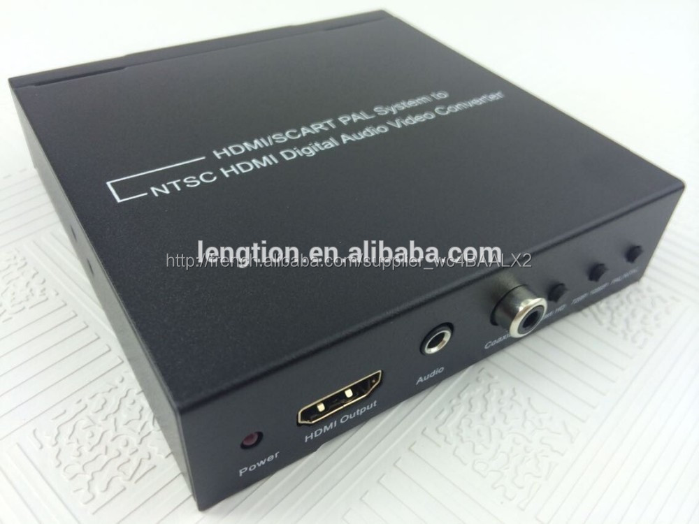 Pal / NTSC SCART / HDMI vers HDMI Video Converter Box 720 P 1080 P avec Scaler 3.5 mm & Coaxial Audio sortie pour les