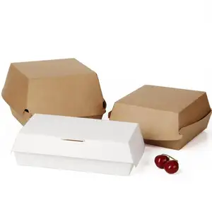 कस्टम मुद्रित हैमबर्गर बक्से डिस्पोजेबल बर्गर पैकेजिंग