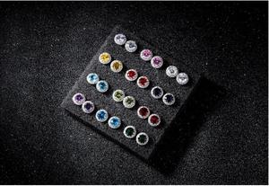 Orecchini classici con pietra di nascita da donna abbagliano zirconi cubici 12 mesi alla moda giorno nascita <span class=keywords><strong>gioielli</strong></span> regalo per ragazza DE600 - Product Image 2