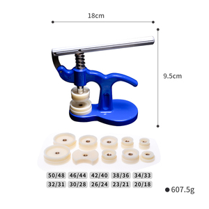 Nuovo Pressa Manuale per Cristalli e Coperchi Fondello <span class=keywords><strong>Orologi</strong></span> con 12 Matrici in Plastica - Strumento per <span class=keywords><strong>Riparazione</strong></span> <span class=keywords><strong>Orologi</strong></span> - Product Image 3