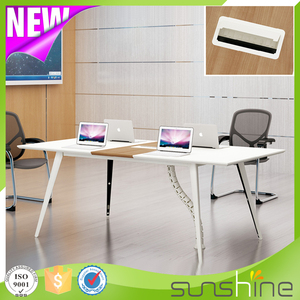 Fashion design <span class=keywords><strong>MFC</strong></span> con base in metallo 2 metro 6 persona moderno tavolo da conferenza con sedia set - Product Image 4