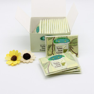 Confezione da viaggio Eco Friendly facile da eliminare con stampa a forma di <span class=keywords><strong>fiore</strong></span> 10 fogli Per confezione monouso tappetini Per copriwater in carta - Product Image 1