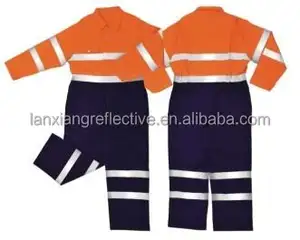 Quần Áo Bảo Hộ Lao Động Phản Quang Cao Và Quần Short Làm Việc Cá Nhân Quần Áo Làm Việc Cotton Coverall Với Băng Phản Quang