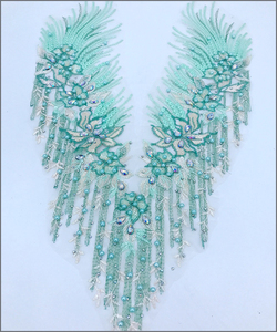 Miếng dán trang trí ren 3D đính hạt, thêu hoa, đính đá, rất thích hợp cho việc tự làm cổ áo, thân áo, váy cưới, váy dự tiệc - Product Image 4