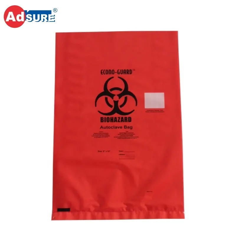 Bolsas de Autoclave de polipropileno Biohazard, desechables, de plástico, con indicador de temperatura, venta al por mayor de fábrica