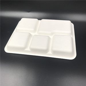 Emballage alimentaire biodégradable personnalisé <span class=keywords><strong>plateau</strong></span> de viande en pulpe 5 compartiments à emporter canne à sucre bagasse <span class=keywords><strong>plateau</strong></span> de repas jetable pour sushi - Product Image 5