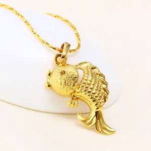 XL4045 xuping costume jewelry brass alloy gold fish short gold necklace jewelries