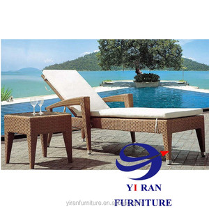 Lettino <span class=keywords><strong>da</strong></span> Esterno Moderno di Alta Qualità in Alluminio e Vimini per Bordo Piscina, Cortile e Villa - Product Image 5