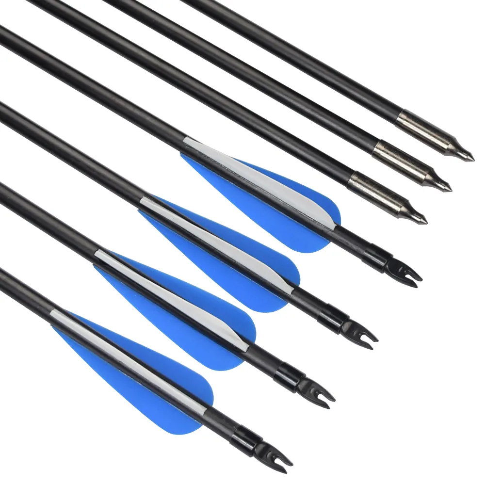 High quality Archery steel point Fiberglass Arrow shafts recurve bow shooting arrow fiberglass