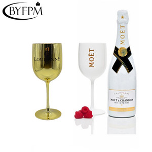 Chapado en oro champán copa de vino de plástico para Moet <span class=keywords><strong>Chandon</strong></span> muestra libre disponible - Product Image 1