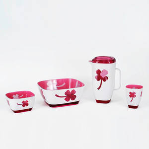 Modern White Acrylic Dinnerware Set with Pattern - Product Image 1