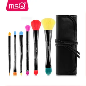 MSQ 6pcs 双端彩虹化妆刷套装/旅行套装化妆刷彩虹