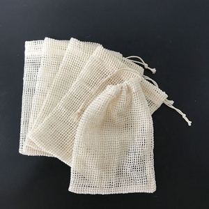 Groothandel Biologisch Katoenen Mesh Zeepzak Net Sisal Trekkoord Produceren En Huishoudelijke Boodschappentas - Product Image 3